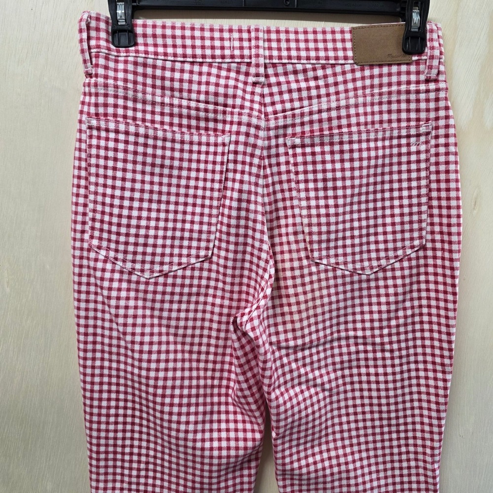 Madewell The Perfect Vintage Jean Red White Gingham Check High Rise Pants 29 - Picture 14 of 16